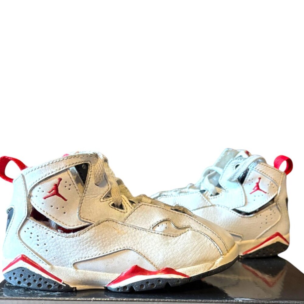 Nike Air Jordan True Flight 343797-161 White Black Varsity Red Toddler Size 9c